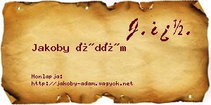 Jakoby Ádám névjegykártya